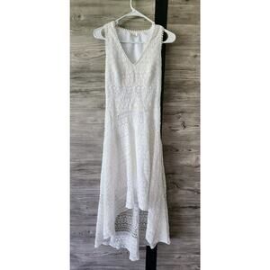 Shoshanna Dress Women's Size 0 Maxi Off White Lace Sleeveless Hi Low